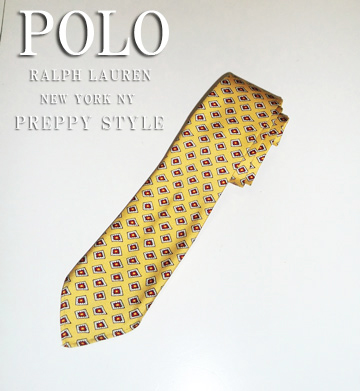 Vintage Prints Narrow Tie / Yellow