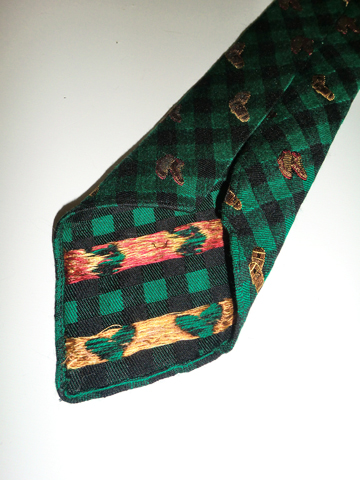 RUGBY Wool＆Silk Check Boots Tie / Green / Black