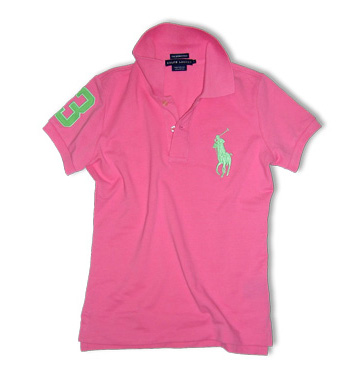 Skinny Fit Big Pony Polo/ Rose Pink / Lime