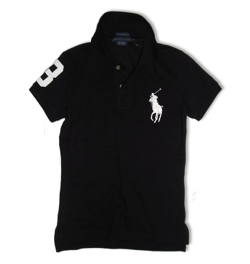 Skinny Fit Big Pony Polo / Black / White