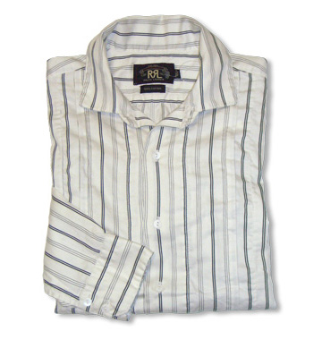 RRLVintage Stripe Pullover Shirt / White / Black