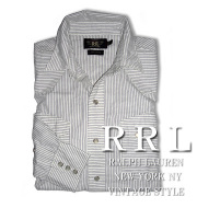 51285SHM	RRL Vintage Stripe Western Shirt / Ivory / Charcoal