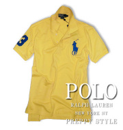 Classic Fit Big Pony Polo / Yellow / Blue