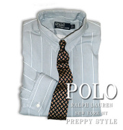 Vintage Tab Collar Double Carf Shirt / Blue Grey / White