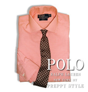 Classic Fit Check Regent Dress Shirt / Orange / White