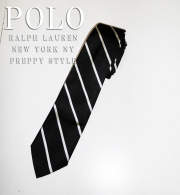 English Stripe Repp Silk Tie / Black / Silver
