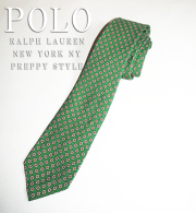 Foulard Silk Tie / Green / Orange / Black / Ivory