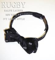 RUGBY Black Repp Bow Tie / Black / White