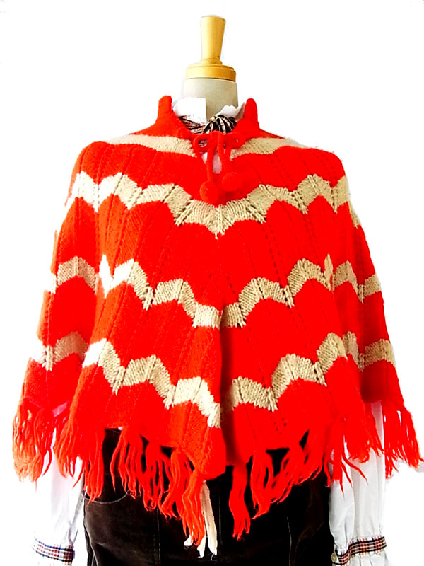 ロンドン買付　ヴィンテージ　ウール　ポンチョ　ヨーロッパ古着