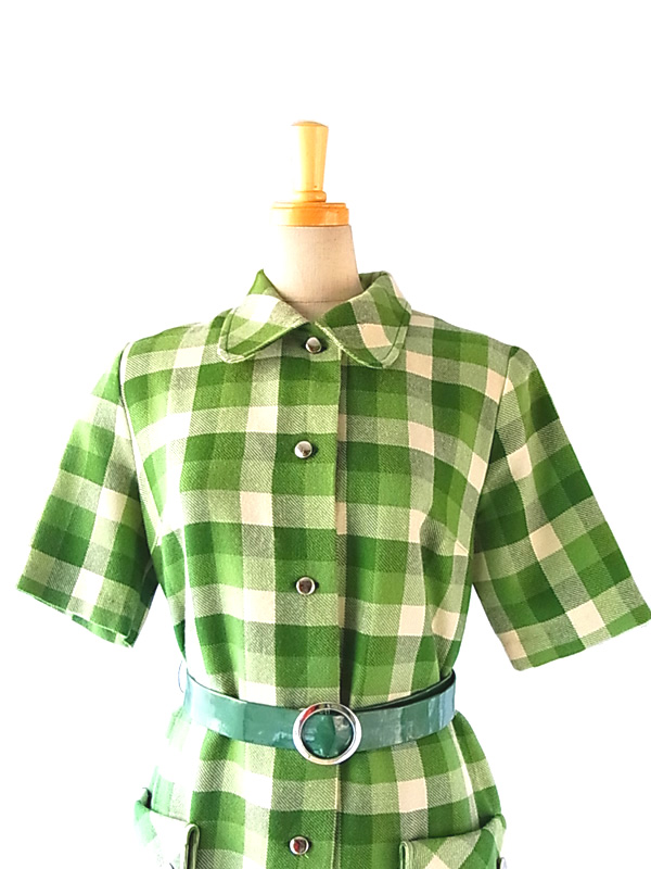 送料無料】イギリス製 St.Michael グリーン X ホワイト ブロック  