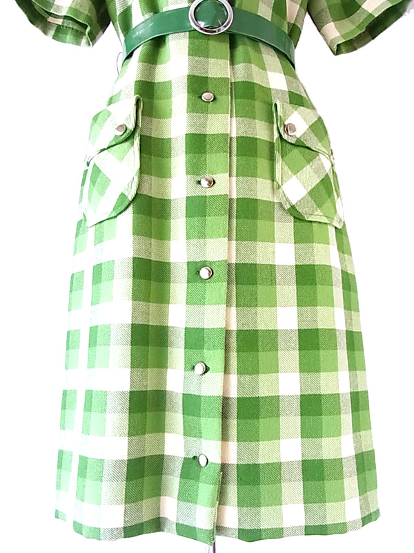 送料無料】イギリス製 St.Michael グリーン X ホワイト ブロック  