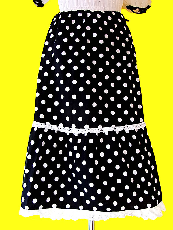 【美品】フランス買付　ヴィンテージ　60年代製　花柄 X 水玉プリント　ワンピース　:古着 11FC24【ヨーロッパ古着】