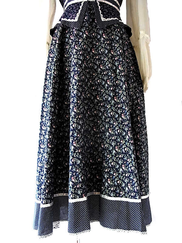 送料無料】アメリカ製 GUNNE SAX 編み上げ 花柄 ブルー
