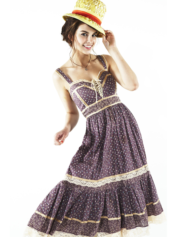GUNNE SAX ヴィンテージ ワンピース 小花柄 グレイッシュパープル