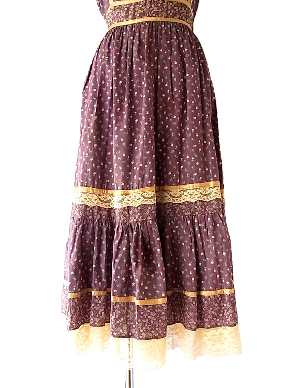 GUNNE SAX ヴィンテージ ワンピース 小花柄 グレイッシュパープル