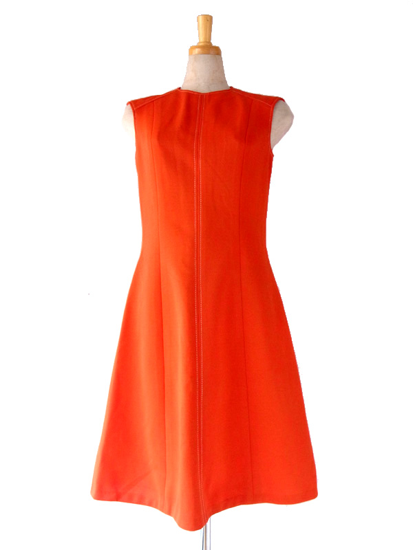 フランス買付け　レッド　レトロポップ　ヴィンテージ　ワンピース　ヨーロッパ古着