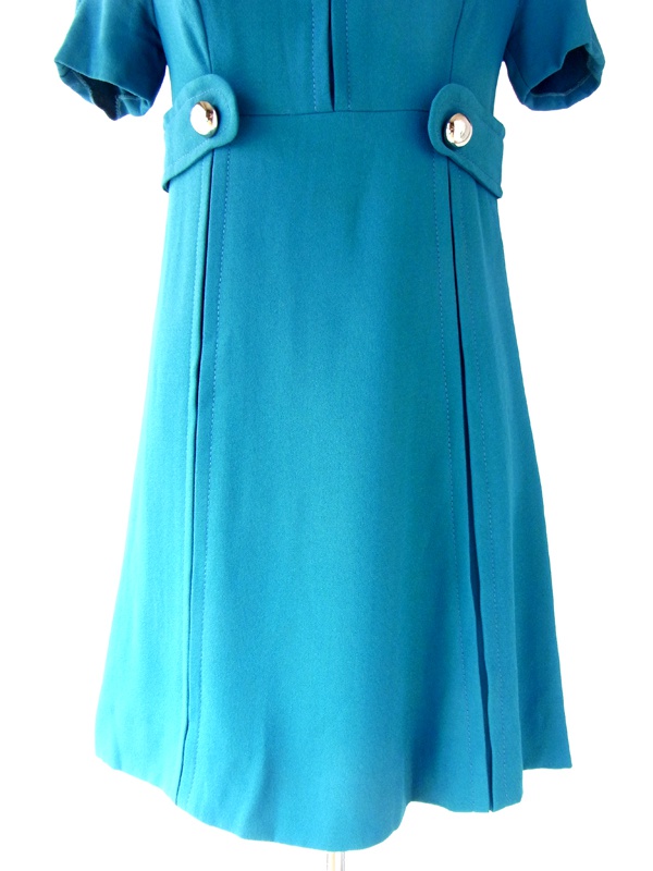 送料無料】フランス買い付け 60年代製 シアンブルー× ステッチ  