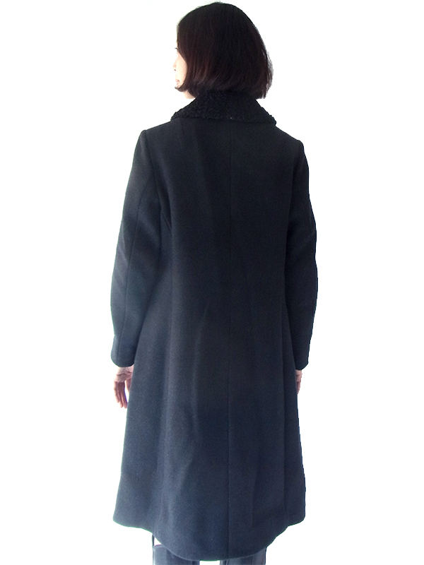 送料無料】フランス買い付け 60年代製 ブラック X ボア襟