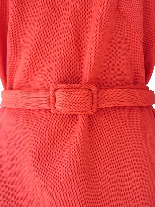 ヨーロッパ古着 ロンドン買い付け 60年代製 レッド X ネイビー 縁取り 共布ベルト付き レトロ ワンピース 16OM304