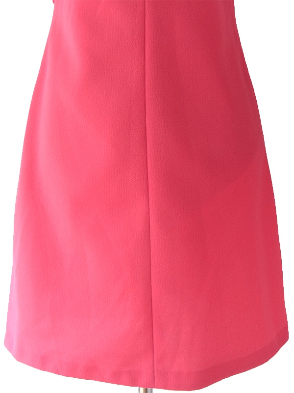 ヨーロッパ古着 ロンドン買い付け 60年代製 マゼンダピンク X 花柄レース飾り レトロ ワンピース 16OM509