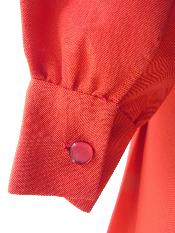 ヨーロッパ古着 フランス買い付け 60年代製 レッド X 美しいプリーツ ヴィンテージ ワンピース 17FC412