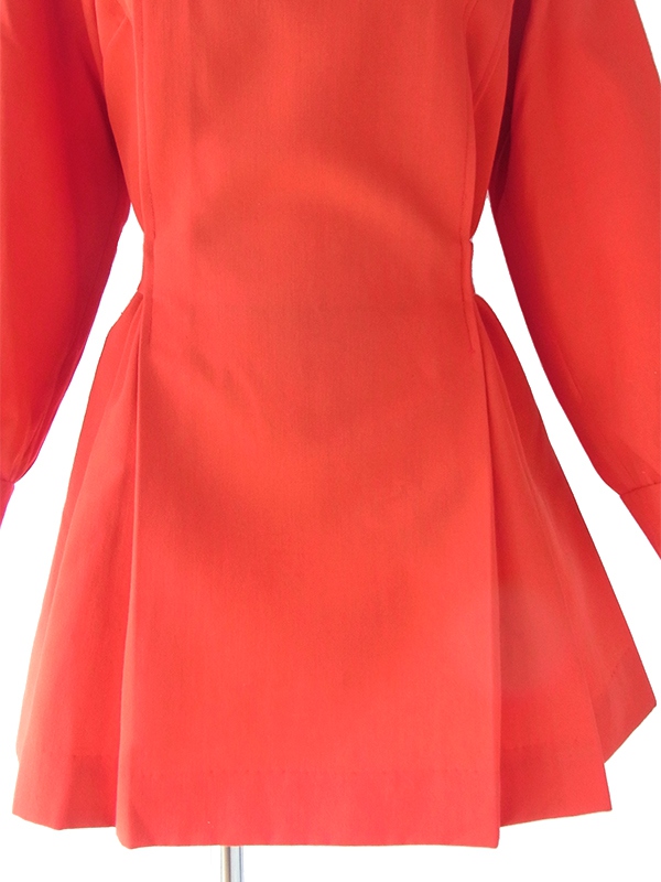 ヨーロッパ古着 フランス買い付け 60年代製 レッド X 美しいプリーツ ヴィンテージ ワンピース 17FC412