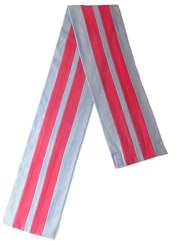 【ヨーロッパ古着】ロンドン買い付け グレイ レッド ストライプ ウール スクール マフラー 18BS313【おとなかわいい】