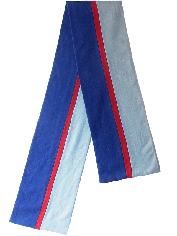 【ヨーロッパ古着】ロンドン買い付け ブルー レッド 水色 ストライプ ウール スクール マフラー 18BS321【おとなかわいい】