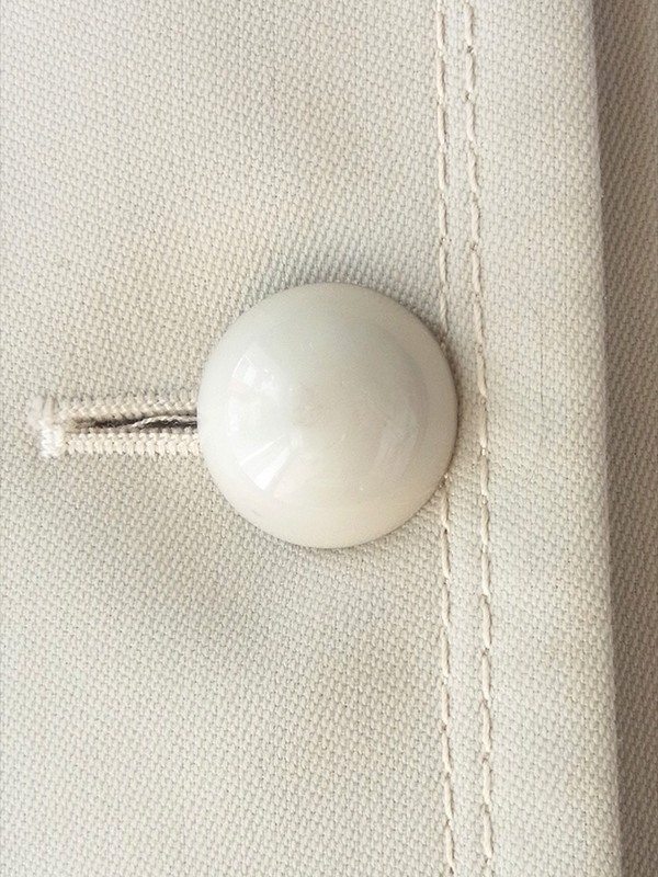 ヨーロッパ古着 フランス買い付け ライトグレイ X ステッチデザイン Aライン コート 18FC507