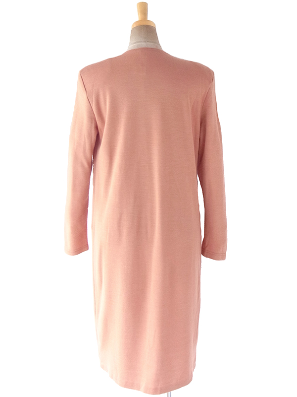 ヨーロッパ古着 フランス買い付け 70年代製 アプリコット X タックデザイン スカート生地が重なったスカート ワンピース 18FC514