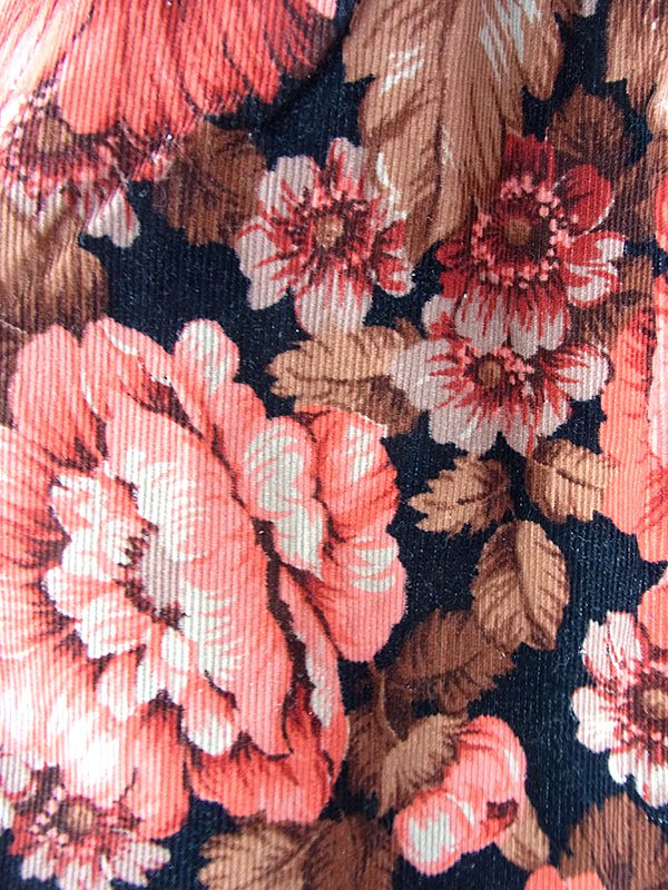 ヨーロッパ古着 フランス買い付け 60年代製 ブラック X ダークピング・ブラウン コーデュロイ スカート 18FC522