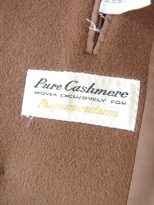 【送料無料】イギリス製 Aquascutum アクアスキュータム カーキ カシミア100% コート 20BS200【ヨーロッパ古着】