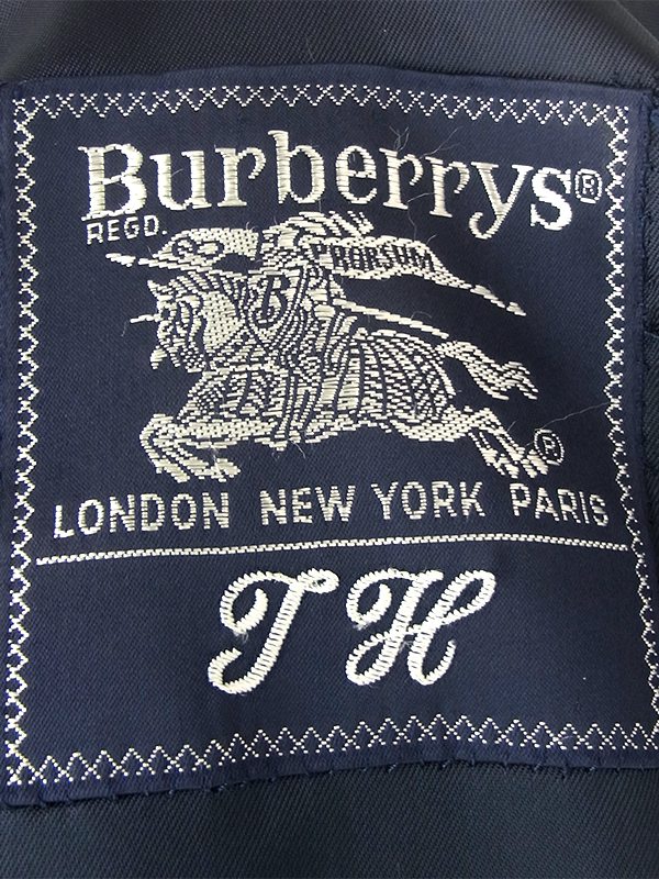 ヨーロッパ古着 ロンドン買い付け Burberry バーバリー ネイビー X 厚手 カシミア混ウール コート 20BS201