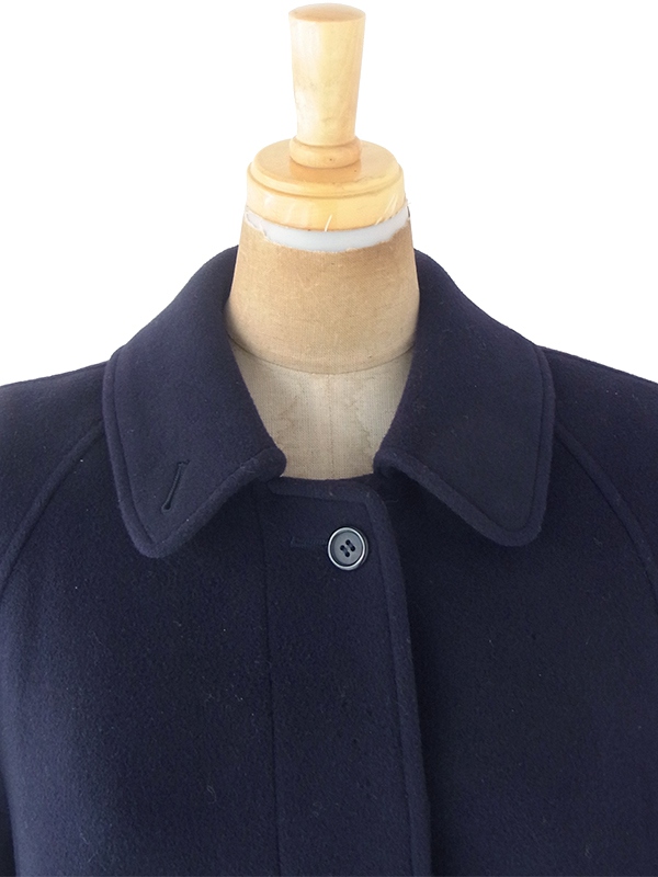 ヨーロッパ古着 ロンドン買い付け Burberry バーバリー ネイビー X 厚手 カシミア混ウール コート 20BS201
