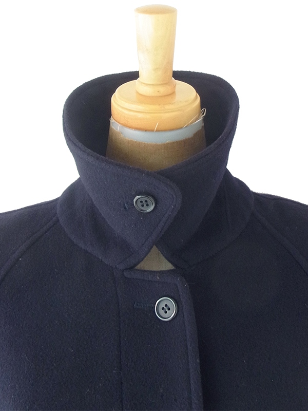 ヨーロッパ古着 ロンドン買い付け Burberry バーバリー ネイビー X 厚手 カシミア混ウール コート 20BS201