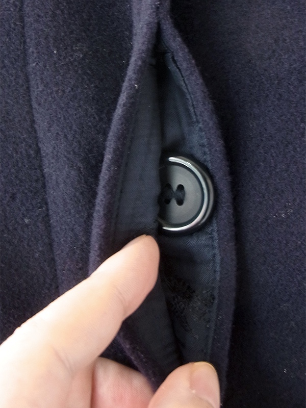 ヨーロッパ古着 ロンドン買い付け Burberry バーバリー ネイビー X 厚手 カシミア混ウール コート 20BS201