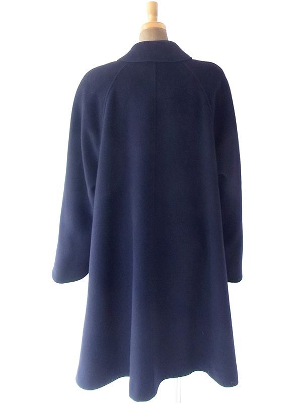 ヨーロッパ古着 ロンドン買い付け Burberry バーバリー ネイビー X 厚手 カシミア混ウール コート 20BS201