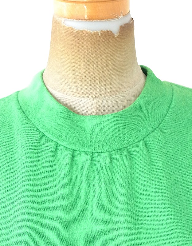 ヨーロッパ古着 フランス買い付け 60年代製 ライムグリーン Aライン ウール ワンピース 20FC504