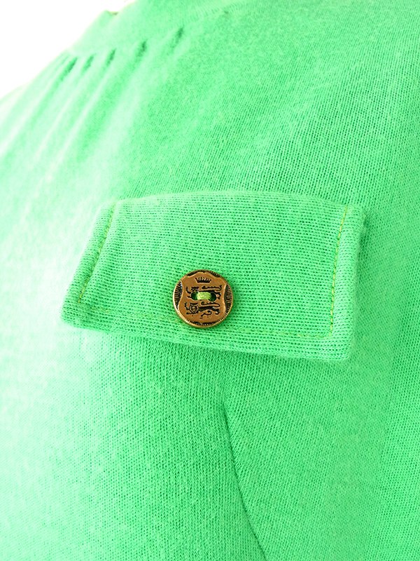 ヨーロッパ古着 フランス買い付け 60年代製 ライムグリーン Aライン ウール ワンピース 20FC504