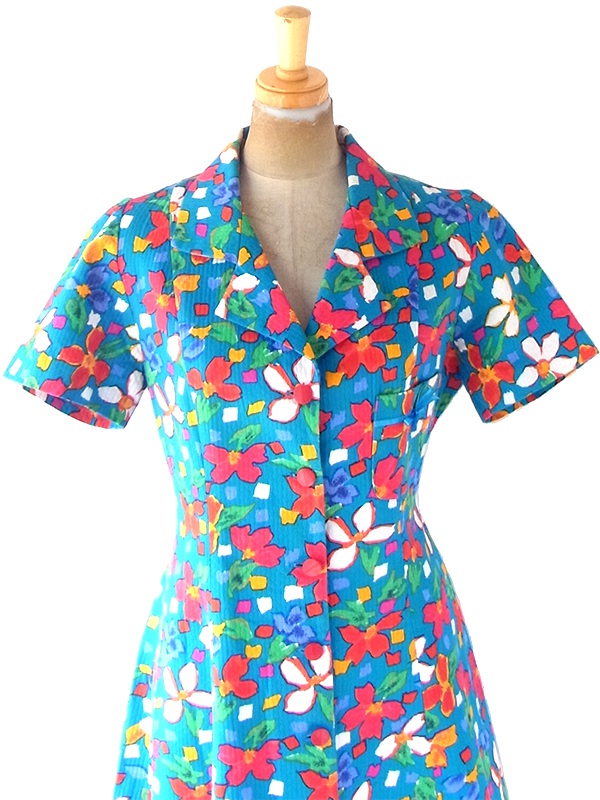 送料無料】フランス買い付け 60年代製 ターコイズブルー X