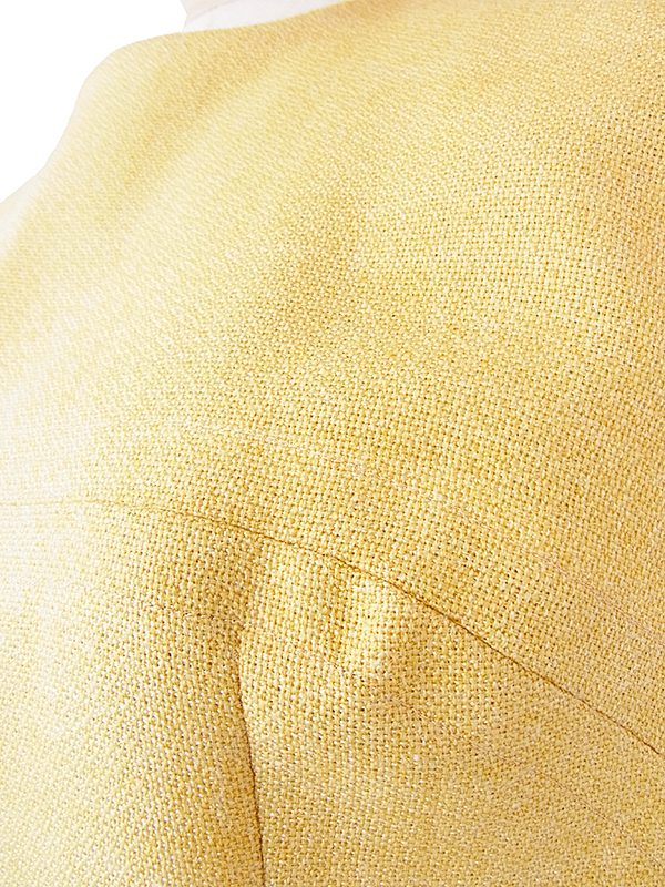 ヨーロッパ古着 フランス買い付け 60年代製 サンドイエロー X シームデザイン 美麗シルエット ヴィンテージ ワンピース 21FC305