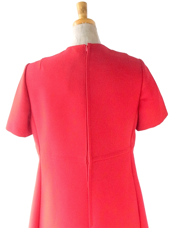 ヨーロッパ古着 フランス買い付け 60年代製 レッド X シームデザイン ヴィンテージ ワンピース 22FC407