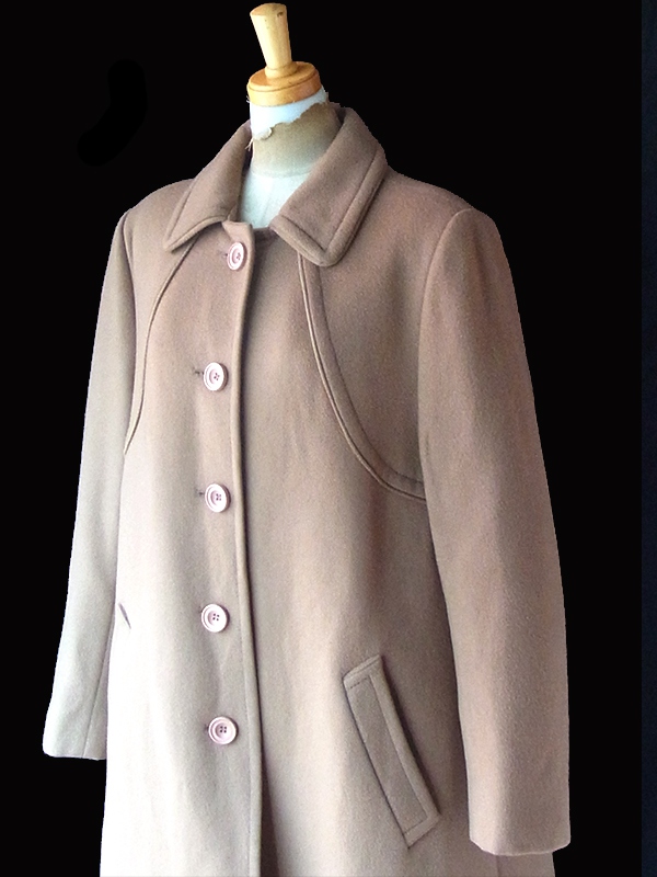 送料無料】60年代フランス製 カーキ色 ヴィンテージ ウール