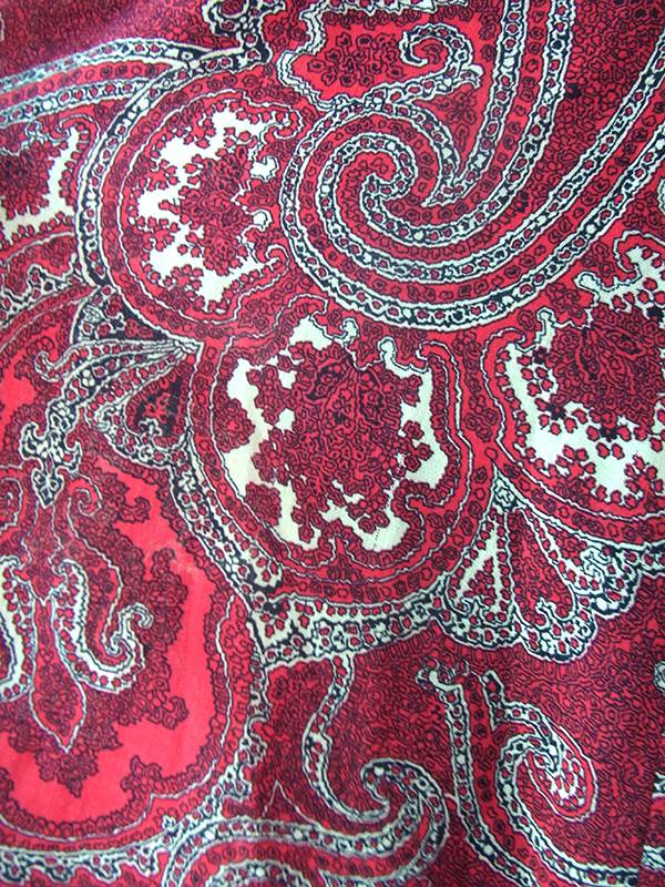 ヨーロッパ古着 ロンドン買い付け レッド X ペイズリー柄 ヴィンテージ ロング スカート 23BS015