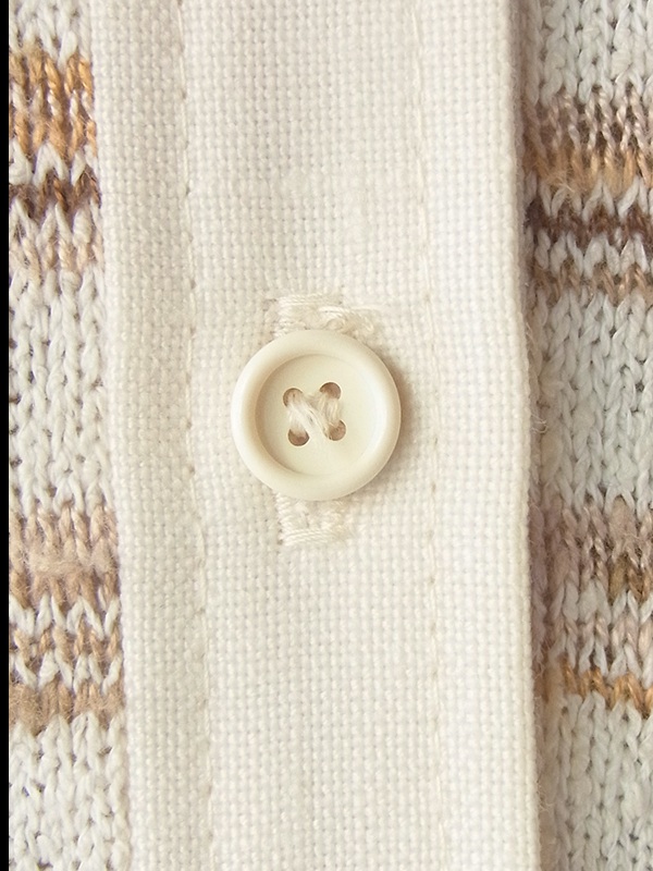 ヨーロッパ古着 フランス買い付け 60年代製 アイボリー X ブラウン ボーダー 生地切り返し 共布ベルト付き ワンピース 23FC125