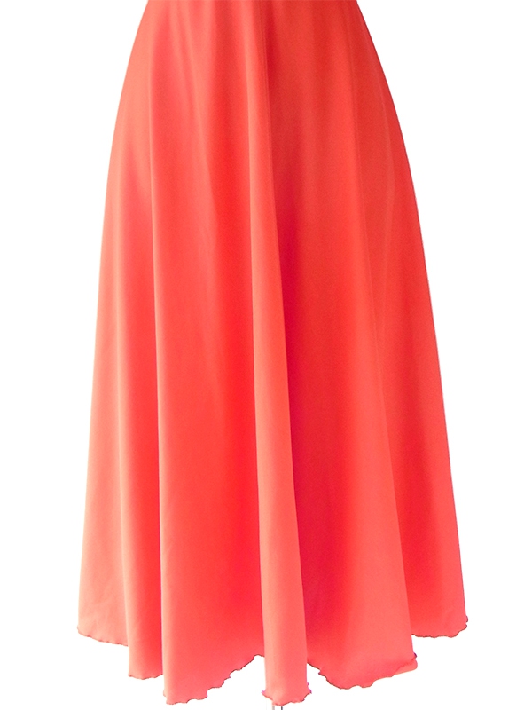 ヨーロッパ古着 フランス買い付け 70年代製 、レッド X フリルデザイン ヴィンテージ ワンピース 23FC126