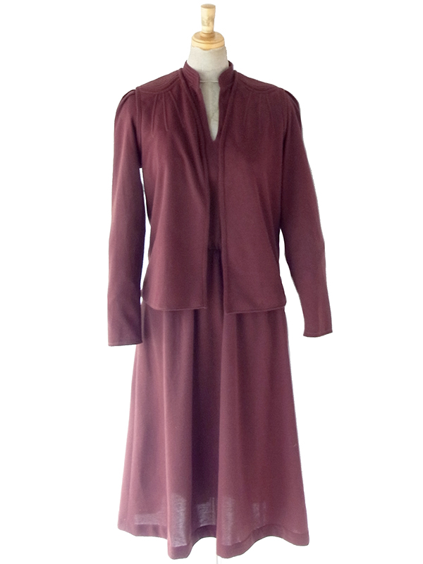 フランス買い付け 60年代製 チョコレートブラウン ワンピース X ベスト セットアップ 23FC405