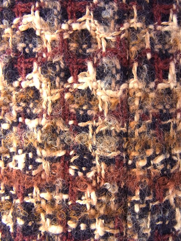 ヨーロッパ古着 フランス買い付け 60年代製 ブラウン X ウール ツイード ファー襟 コート 24FC300