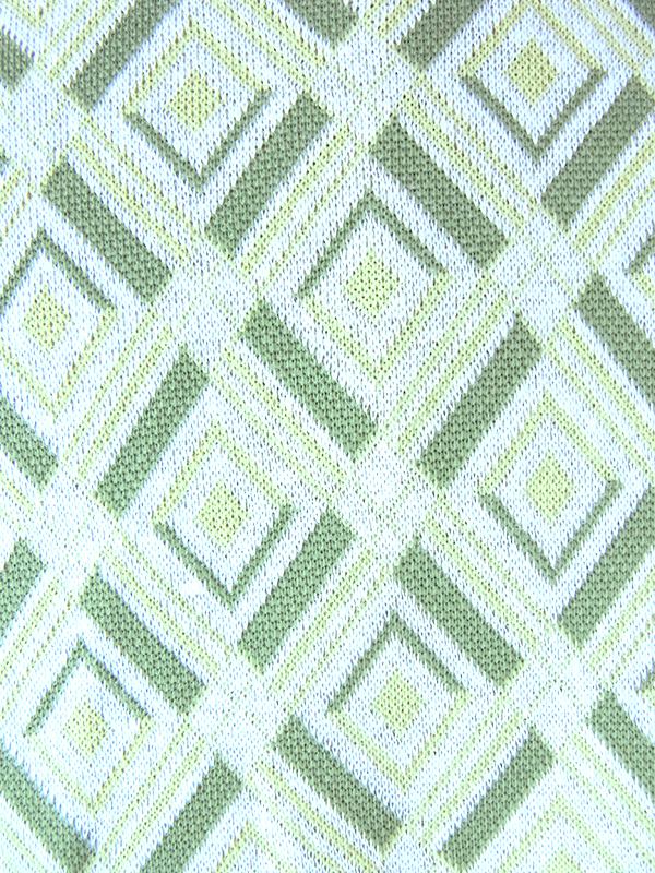 ヨーロッパ古着 フランス買い付け 70年代製 ライムグリーン X グリーン アーガイル柄織り 共布ベルト付き ワンピース 24FC407