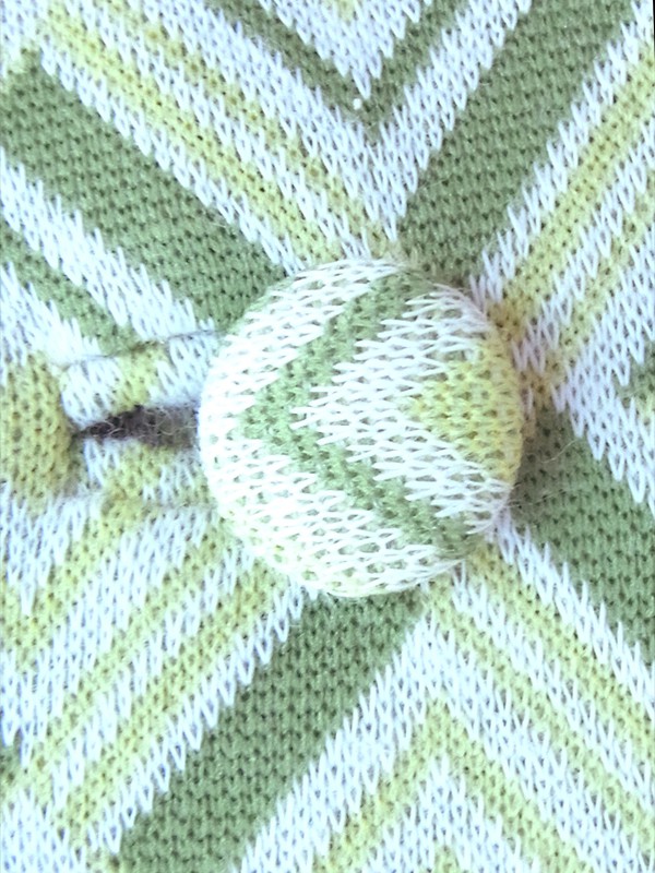 ヨーロッパ古着 フランス買い付け 70年代製 ライムグリーン X グリーン アーガイル柄織り 共布ベルト付き ワンピース 24FC407